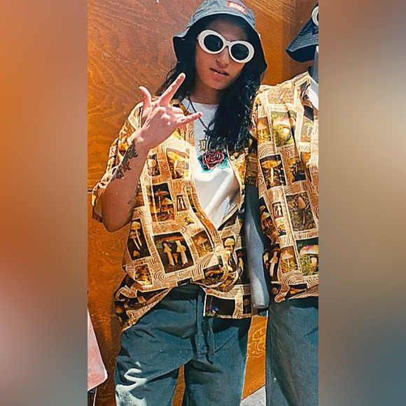 DRAVUS Zaedia Mushroom Button Down Shirt sz M - Picture 11 of 12